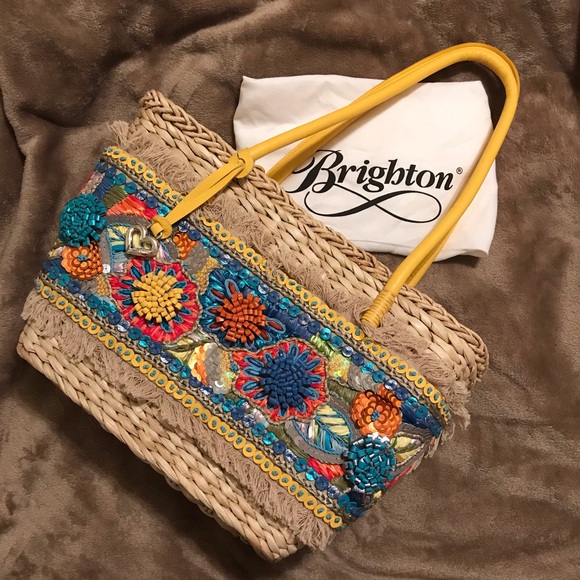 Brighton Handbags - Louisa corn husk tote Brighton collectible sequin